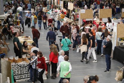 Desenes de persones van visitar la Fira d’Alimentació i Salut de Balaguer el primer dia.