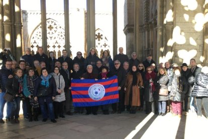 Socios de la Penya Gastronòmica Barça, el domingo en la Seu Vella.