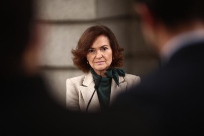 La vicepresidenta Calvo agradeció “de manera muy expresa” el apoyo recibido para aprobar el decreto.