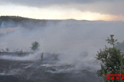 Dos dels bombers que van treballar en l’extinció.