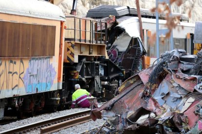 Imagen del último accidente de tren en la Castellgalí. 