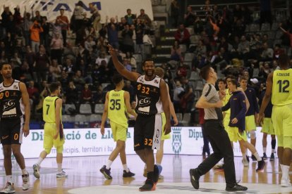 Shaquille O’Neal Cleare, durant l’últim partit al Barris Nord amb el filial del Barça.