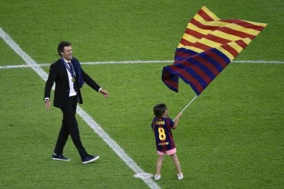 Luis Enrique, en una imagen de archivo con su hija Xana.