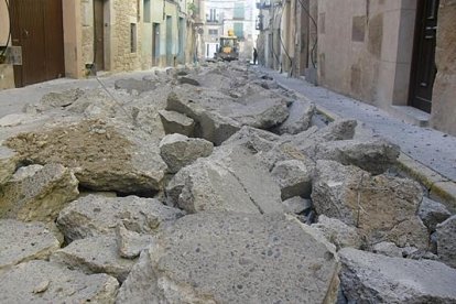 Les obres que ja s’han començat al carrer Pregàries.