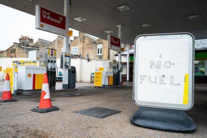 Gasolinera britànica afectada per la greu crisi de proveïment.