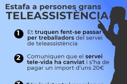 Alerten d'intents d'estafa a ancians amb serveis de teleassistència