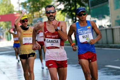 Jesús Ángel García Bragado, durant la prova dels 50 quilòmetres, en la qual va acabar el 35.