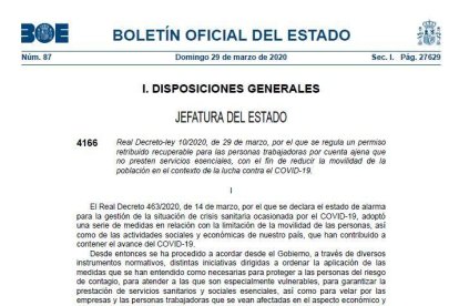 DOCUMENTO | ¿Quien tiene que ir a trabajar desde este lunes al 9 de abril?