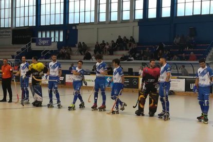 Los jugadores del Lleida Llista, en los minutos previos al inicio del partido.