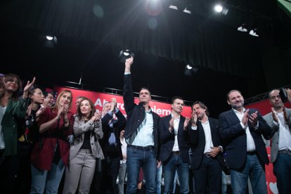 Pedro Sánchez durante un mitin.