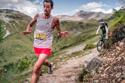 Kilian Jonet, durant la prova disputada ahir en territori suís.