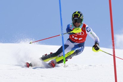 L’aranès Àlex Puente, durant la prova d’ahir a Baqueira.