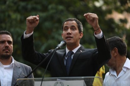 Juan Guaidó, ahir, a Caracas.