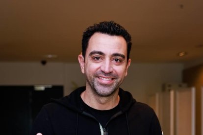 Xavi Hernández, ayer a su llegada a Barcelona procedente de Doha.