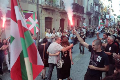 Xabier Ugarte, durant el seu homenatge diumenge a Oñate.