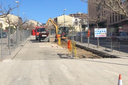 Imagen de las obras en el paseo Pompeu Fabra de Tremp. 