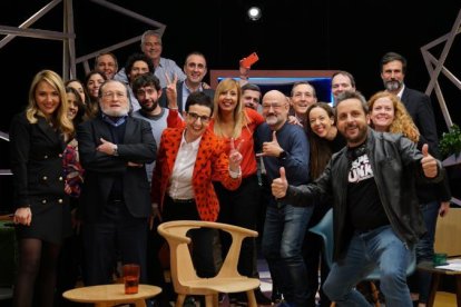 Foto de família amb Niño Becerra, Carme Ruscalleda i Xantal Llavina.