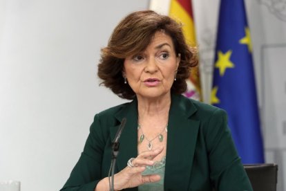 La vicepresidenta del Govern espanyol en funcions, Carmen Calvo.