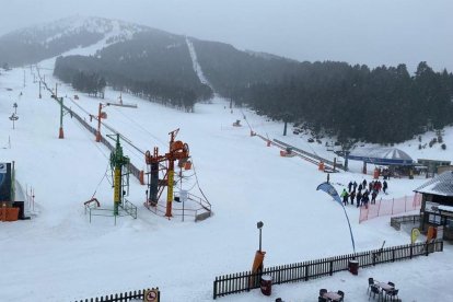 L’estació d’esquí de Port del Comte, on ahir el temporal va reduir l’activitat.