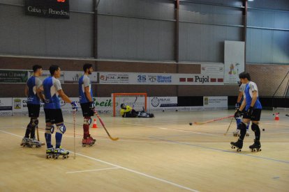 Els jugadors del Lleida Llista, ahir durant l’entrenament a Mollerussa.