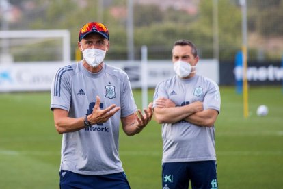 Luis Enrique, durante un entrenamiento reciente de la selección española.