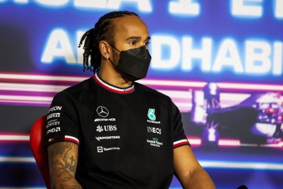 Lewis Hamilton, ahir durant la roda de premsa prèvia.