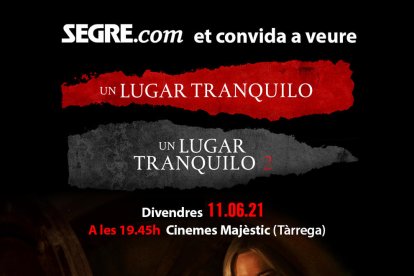 Los Cines Majèstic de Tàrrega proyectarán 'Un lugar tranquilo' y 'Un lugar tranquilo 2' coincidiendo con el pre-estreno de la segunda parte de la saga.