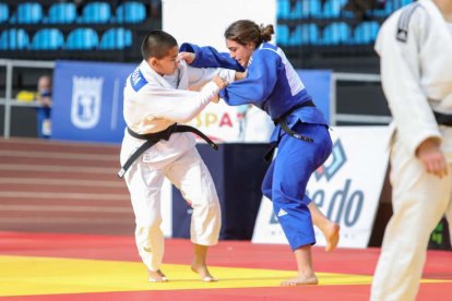 La judoca leridana, el pasado lunes durante un combate del Estatal.