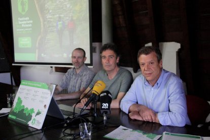 Presentación de los Festivals de Senderisme dels Pirineus, ayer. 