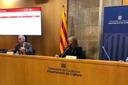 Pla general de la Consellera Àngels Ponsa i el Secretari General del Departament de Cultura, Lluís Baulenas