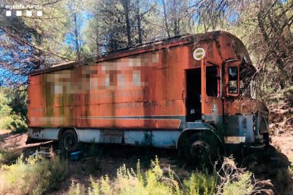 El camió abandonat que ja ha estat retirat.