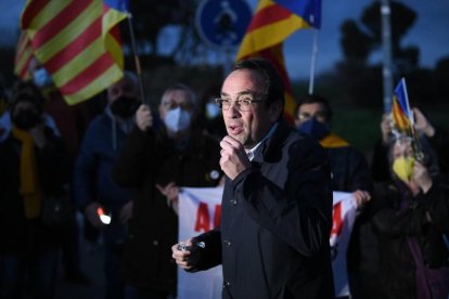 Josep Rull, en un acte abans d’entrar a la presó després que li revoquessin el tercer grau, al març.