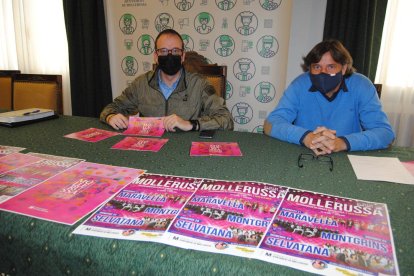 Marc Solsona, con el técnico de fiestas, Àlex Culleré. 