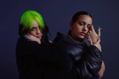 Rosalía y Billie Eilish en una imagen conjunta para presentar su colaboración 'Lo vas a olvidar'