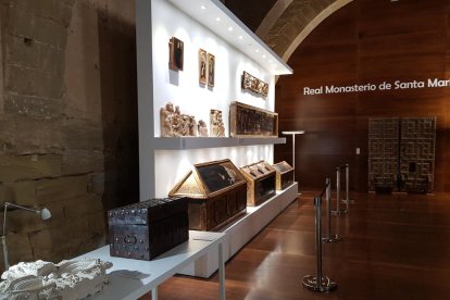 Algunas de las obras provenientes del Museu de Lleida que se encuentran en el monasterio de Sigena.