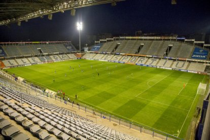 Imatge del Camp d’Esports durant un partit oficial del Lleida Esportiu.