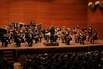 Moment de l’actuació de la Jove Orquestra de Ponent.