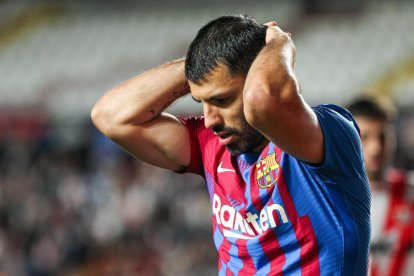 L’argentí Sergio Agüero, en un partit d’aquesta temporada amb el Barça.