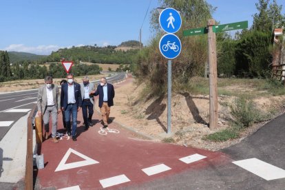 Visita de Joan Talarn a les obres del carril bici de l’LV-4241.