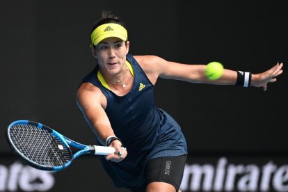 Garbiñe Muguruza durante su partido ante la japonesa Naomi Osaka.