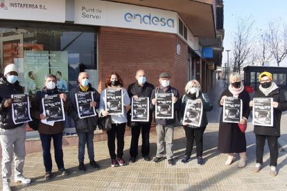 Representants de les entitats convocants, ahir a Balàfia.