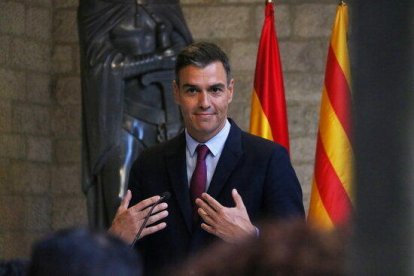 Sánchez, al Palau de la Generalitat.