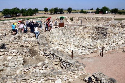 Una visita guiada recorre els Vilars d’Arbeca, ahir al migdia.