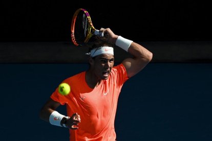 Rafa Nadal, en el partit contra l’italià Fabio Fognini.