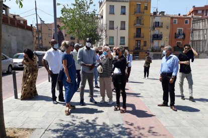 Diouf i Mínguez, ahir passejant pel Centre Històric de Lleida.