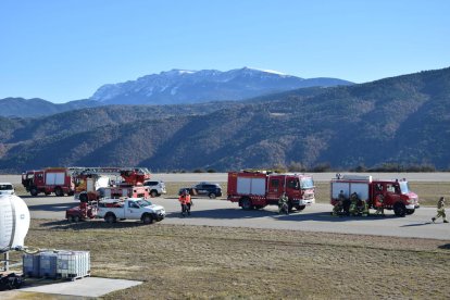 Simulacro de accidente aéreo en el aeropuerto de La Seu