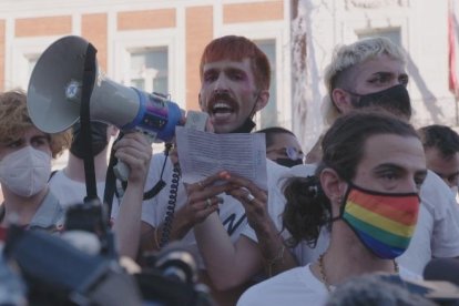 Una manifestació contra les agressions homòfobes.