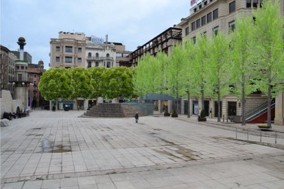 Recreación virtual de los árboles previstos en la plaza Sant Joan.