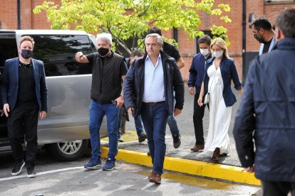 El president de l’Argentina, Alberto Fernández, després de votar.