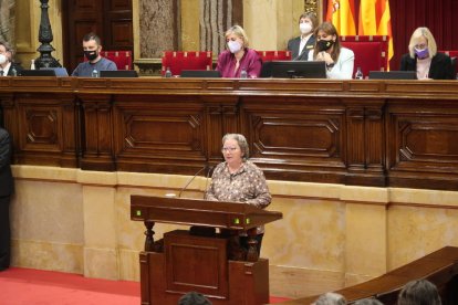 Mercè Torrentallé, en la seua intervenció al Parlament.